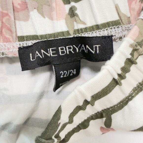 Lane Bryant Striped Floral Cold Shoulder Top Multicolor Casual Blouse Size 22/24 - Picture 5 of 9